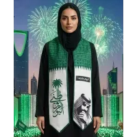 وشاح اليوم الوطني مخمل طباعة وجهين 0114