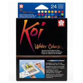 طقم ألوان مائية ساكورا كوي  24 لون + فرشاة+باليتة 080