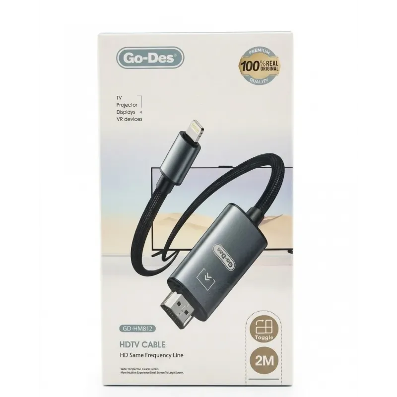 وصلة بروجكتور من الايفون Go-Des - كابل Lightning إلى HDTV بطول 2 متر 093