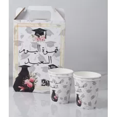 جاك قهوه + ٦ اكواب  ( تصميم حسب رغبتك )