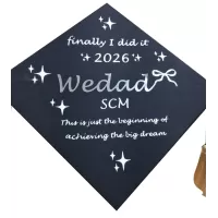 طباعة قبعه تخرج (طباعة فقط بدون القبعة) تصميم حسب الطلب