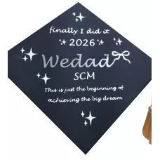 طباعة قبعه تخرج (طباعة فقط بدون القبعة) تصميم حسب الطلب